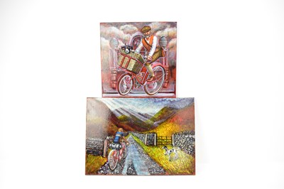 Lot 581 - MARK JONES; two acrylics on box canvas,...