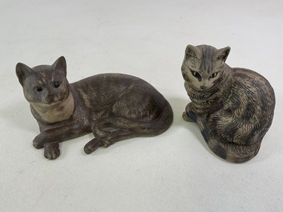 Lot 316 - POOLE POTTERY;  a pair of stoneware cats,...