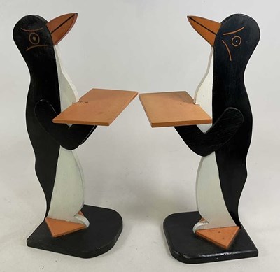 Lot 67 - A pair of painted wooden dumb waiters in the...