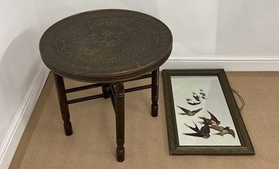 Lot 849 - A side table, the top decorated in Arabic...