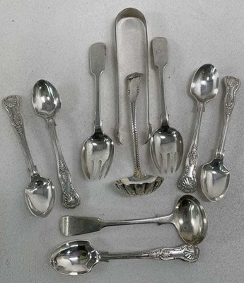 Lot 547 - A group of silver flatware including a set of...