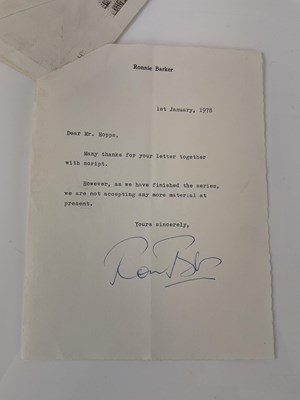 Lot 55 - A letter and correspondance from Ronnie Barker;...