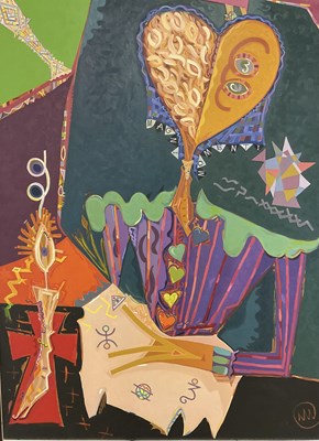 Lot 466 - MARJANA WJASNOVA; oil on canvas ' Aenigma', an...