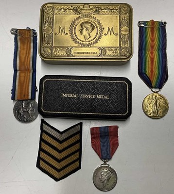 Lot 88 - An Imperial Service Medal and a pair of WWI...