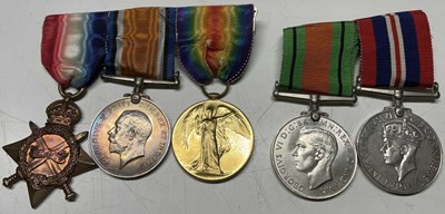 Lot 89 - A WWI medal trio, comprising the 1914-1915...