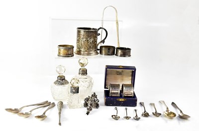 Lot 714 - A collection of hallmarked silver items to...