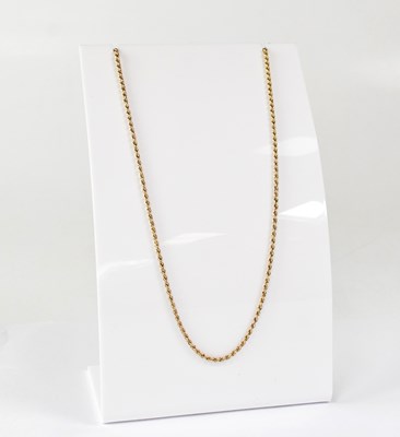 Lot 902 - A 9ct yellow gold ropetwist necklace, length...