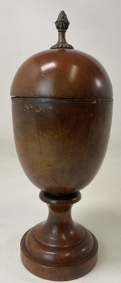 Lot 18 - A large 19th century turned treen urn and...