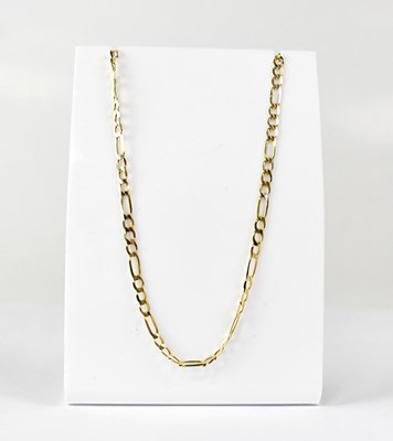 Lot 899 - A 9ct yellow gold Figaro link chain necklace,...