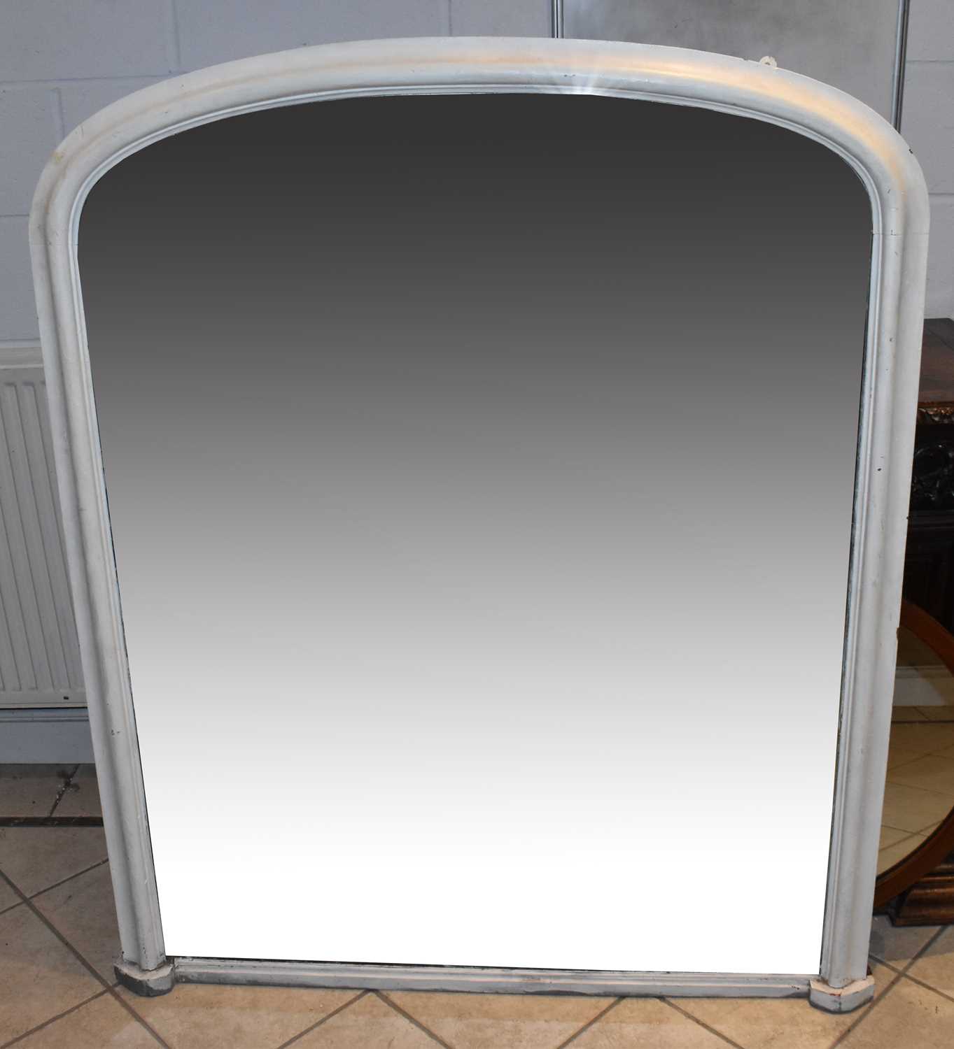 Lot 101 - A large white painted Victorian overmantel...