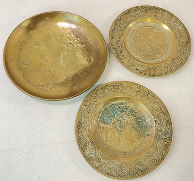 Lot 258 - A pair of Chinese heavy brass circular plates,...