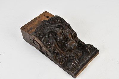 Lot 1268 - An antique carved oak corbel, possibly Danish,...