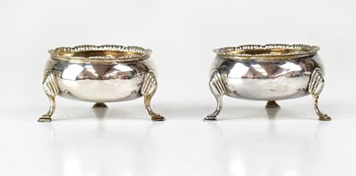 Lot 781 - A pair of George III hallmarked silver squat...