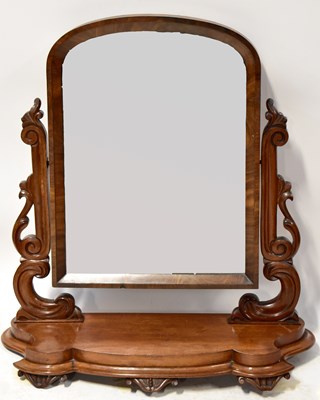 Lot 43 - A Victorian mahogany swing toilet mirror with...