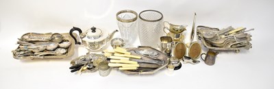 Lot 675 - A quantity of silver-plated flatware, to...