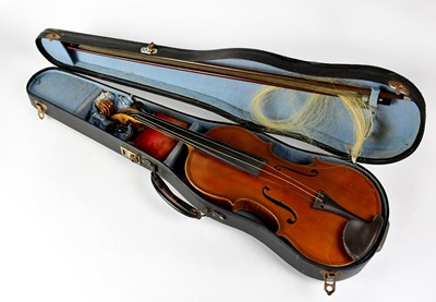 Lot 540 - A cased full-size violin with 36cm two-piece...