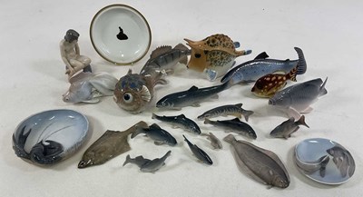 Lot 299 - A quantity of fish figures by Royal Copenhagen...