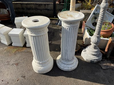 Lot 265 - Two composite columns, height of largest 87cm...