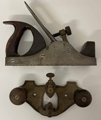 Lot 60 - A steel plane with mahogany infill and handle,...