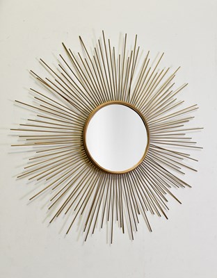 Lot 35 - A vintage sunburst mirror, diameter 87cm.