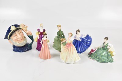 Lot 455 - ROYAL DOULTON; a collection of six figures...