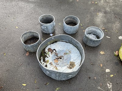 Lot 252 - Five lead planters, largest diameter 70cm (5).