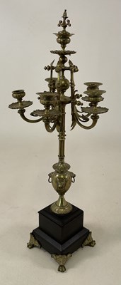 Lot 250 - A late 19th century French five branch brass...