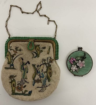 Lot 383 - An early 20th century Chinese beadwork and...