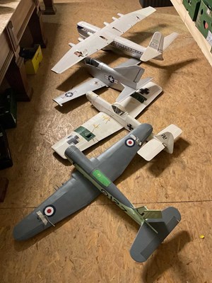 Lot 214 - Four incomplete remote aeroplane...