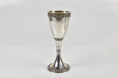 Lot 329 - ZADOK; an Israeli sterling silver goblet,...