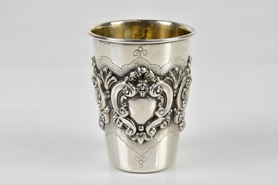 Lot 331 - A sterling silver beaker with applied...