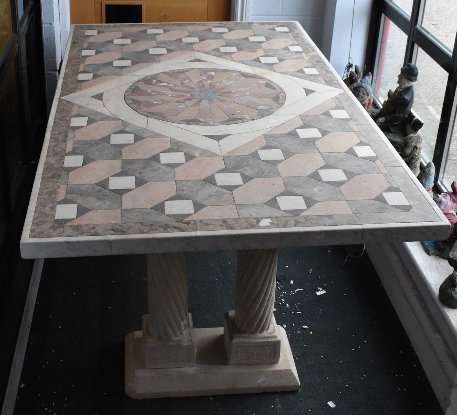 Lot 406 - A large rectangular marble inset and