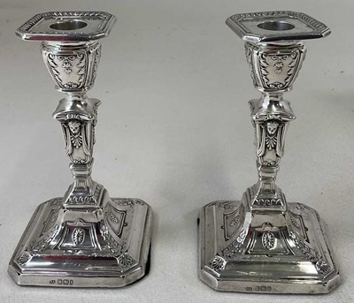 Lot 520 - A pair of late Victorian loaded hallmarked...