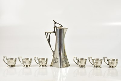 Lot 161 - ALBERT KOHLER (WMF); an Arts & Crafts pewter...