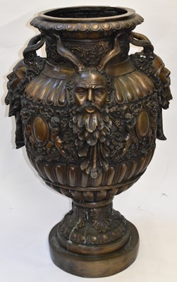 Lot 396 - A huge 20th century bronze urn of baluster...