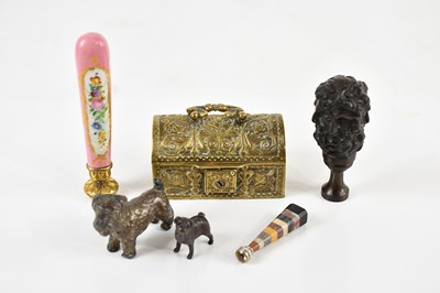 Lot 1202 - A brass cased casket enclosing a gilt bronze...