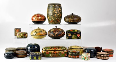 Lot 357 - Twenty-two papier-mâché boxes of various sizes...