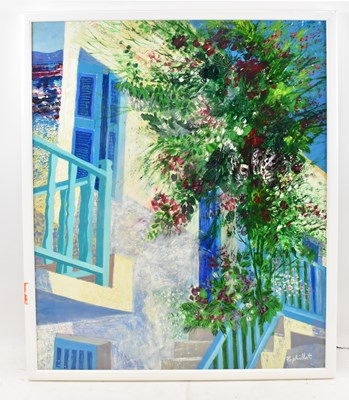 Lot 301 - POPHILLAT; oil on canvas, 'La Balustrade Bleu,...