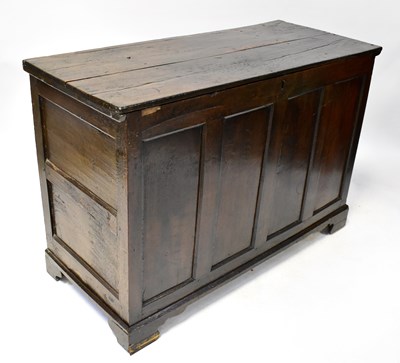 Lot 95 - A Georgian oak coffer with plank top above a...