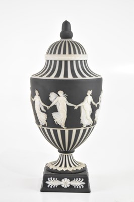 Lot 520 - WEDGWOOD; a black and white jasperware...