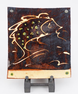 Lot 244 - CLIVE BOWEN (born 1943); a large slipware tile...