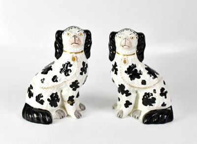 Lot 207 - A pair of 19th century flat back spaniels in...