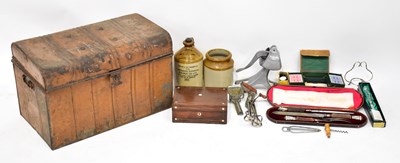 Lot 334 - A collectors' lot comprising a metal trunk,...