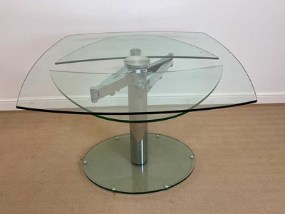 Lot 848 - A chrome and glass modern contemporary dining...