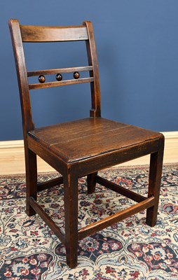 Lot 2909 - A 19th century vernacular oak bar back chair,...