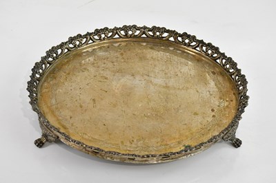 Lot 229 - A white metal salver, probably Burmese, with...