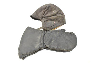 Lot 407 - A pair of vintage 1920s motorcycling leather...