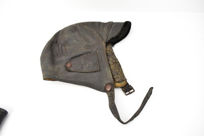 Lot 407 - A pair of vintage 1920s motorcycling leather...