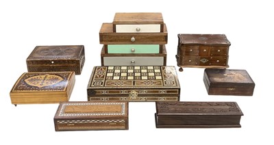 Lot 364 - Six assorted wooden trinket boxes including...