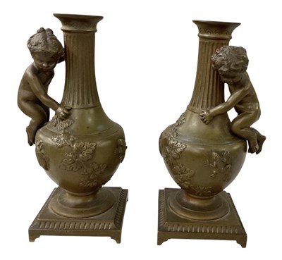 Lot 612 - A pair of late 19th century French bronze...